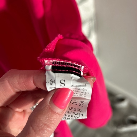 Hot Pink Simple Ruffle Tank Top Dress - Size: Small | Sun Dress - Picture 5 of 6